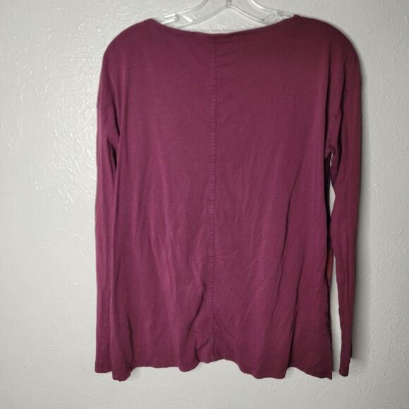 Peruvian Connection Womens XS Top Graphic Print Cotton Long Sleeve purple aztec - Picture 2 of 5